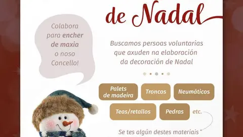 O Concello de Vilar de Santos quere que os veci&ntilde;os participen na decoraci&oacute;n de Nadal do municipio.