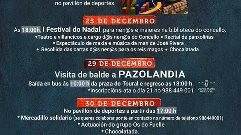 Programaci&oacute;n de Nadal en Vilar de Barrio.