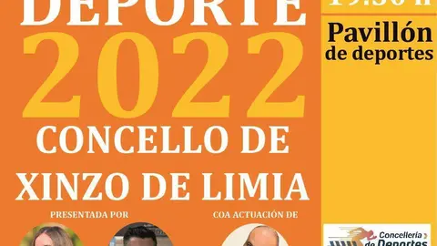 Cartel da Gala do Deporte de 2022, que ter&aacute; lugar ma&ntilde;&aacute;.