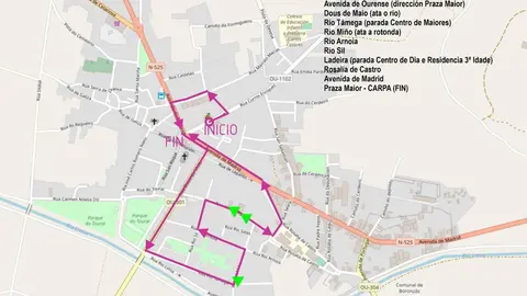 Percorrido da Cabalgata de Reis en Xinzo.