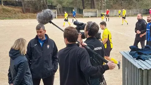 O equipo de gravaci&oacute;n estivo no partido desta fin de semana.