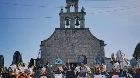 Os peliqueiros de Escornabois, no pasado Domingo de Corredoiro.