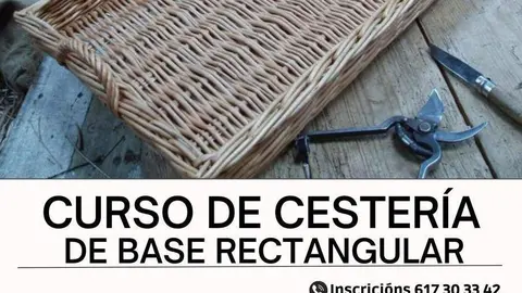 Cartel do curso de cester&iacute;a de base rectangular que ofrece o Museo da Limia.