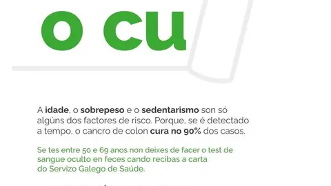 Cartel de la campa&ntilde;a "Move o cu" impulsada por la Asociaci&oacute;n Espa&ntilde;ola contra el C&aacute;ncer en Ourense.