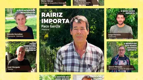 La lista de titulares de la Agrupaci&oacute;n de Electores de Rairiz de Veiga (AGER), que est&aacute;n encabezados por Juan Francisco Garc&iacute;a.