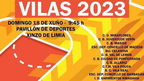 Cartel del XI Torneo Internacional de Minibasket Vila 2023 de Xinzo.