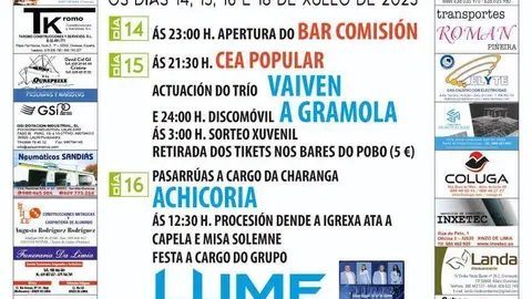 Cartel das festas de Pi&ntilde;eira de Arcos | FOTO: Graficas Cars.