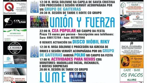 Cartel das festas de Ordes e Penelas. FOTO: Gr&aacute;ficas Cars