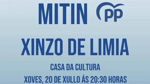 O PP dar&aacute; un mitin esta tarde na Casa da Cultura.
