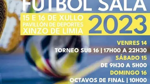 Cartel cos horarios do torneo.