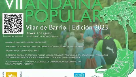 Vilar de Barrio celebrar&aacute; a s&uacute;a VII Andaina Popular o 3 de agosto.