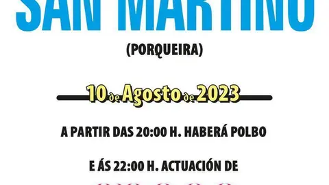 Cartel da xuntanza de ver&aacute;n en San Marti&ntilde;o. FOTO: Gr&aacute;ficas Cars.