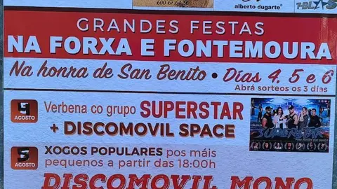 Cartel das festas da Forxa e Fontemoura.