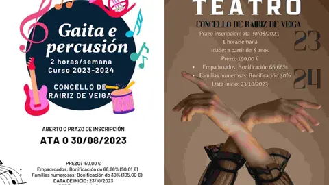 Oferta formativa para o curso 2023/24 do Concello de Rairiz de Veiga.