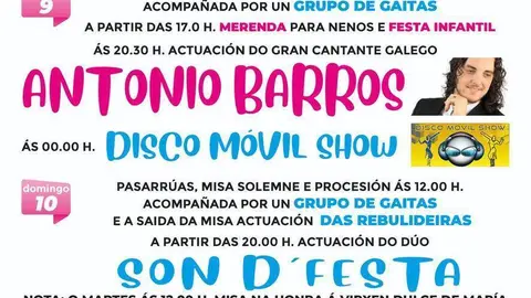 Cartel das festas patronais en Sarreaus. FOTO: Gr&aacute;ficas Cars.