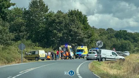 Accidente ocurrido esta ma&ntilde;ana en Pidre, Xinzo.