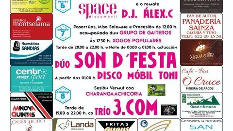 Cartel das festas de Sandi&aacute;s e Coalloso. FOTO: Gr&aacute;ficas Cars