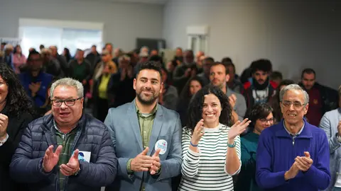 Antonio M&iacute;guez, Marcos Nogueiras, Noa Presas, Su&aacute;rez Canal mitin Vilar de Santos