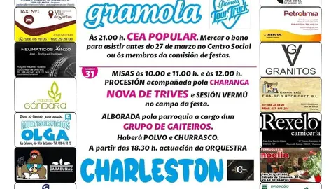 Cartaz das festas de Parada de Outeiro