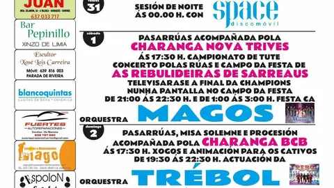 Cartel das festas de Parada de Ribeira. | FOTO: Gr&aacute;ficas Cars