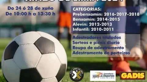 Cartel del X Campus de Tecnificaci&oacute;n en F&uacute;tbol de Xinzo.