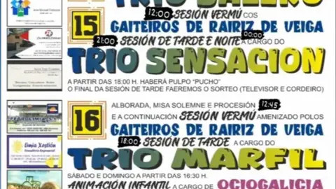 Cartel das festas patronais de Congostro.