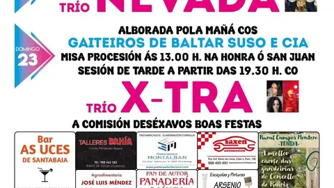 Cartel das festas de Rair&iacute;z de Veiga. | FOTO: Gr&aacute;ficas Cars