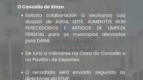Anuncio en las redes del Concello de Xinzo de Limia.