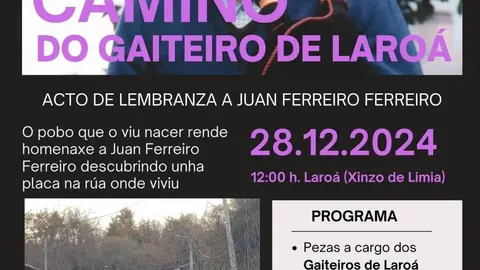 Cartel que anuncia o "verm&uacute; de fin de ano deste s&aacute;bado en Laro&aacute;".