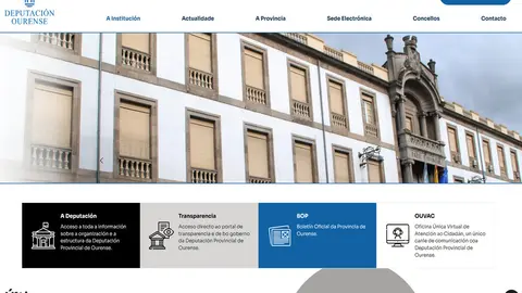 Imaxe da nova web da Deputaci&oacute;n de Ourense.