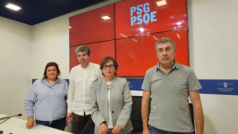 O Grupo Provincial Socialista trala rolda de prensa.