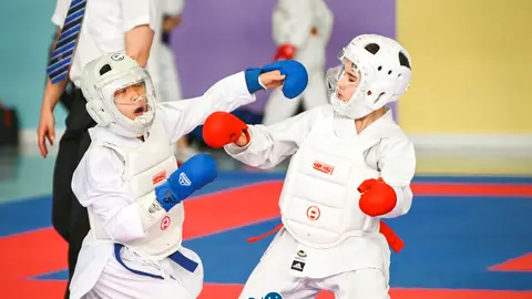 Terceira xornada da Liga Galega de Karate no pavill&oacute;n de Xinzo de Limia. | FOTO: Noelia Caseiro.