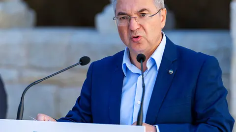 Luis Menor P&eacute;rez, presidente da Deputaci&oacute;n de Ourense, este martes en Santo Estevo.