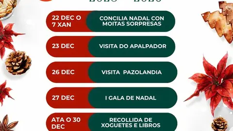 Programaci&oacute;n de Nadal de Vilar de Santos.