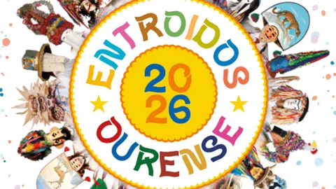 Portada da nova gu&iacute;a do Programa Provincial do Entroido 2026 editada polo Inorde e a Deputaci&oacute;n.