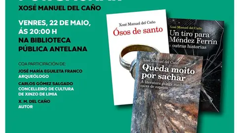 A Biblioteca P&uacute;blica Antelana de Xinzo acolle o venres esta presentaci&oacute;n literaria.
