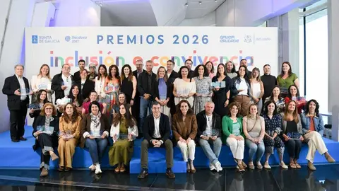 Imaxe da entrega de galard&oacute;ns celebrada en Santiago de Compostela onde se reco&ntilde;eceu o labor inclusivo de vinte e un centros galegos.