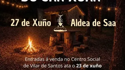 Cartel anunciador da IV Romar&iacute;a do San Xo&aacute;n, organizada polo Concello de Vilar de Santos na Aldea de Saa.