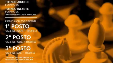 El torneo Xaque &oacute; Em&eacute;rito regresa a Xinzo con categor&iacute;as adulta e infantil y premios canjeables en negocios locales asociados a Prolimia.