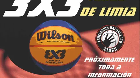Cartel anunciador del torneo de Baloncesto 3x3 de Xinzo de Limia, organizado por la Asociaci&oacute;n de Baloncesto Xinzo para el 8 de agosto de 2026.