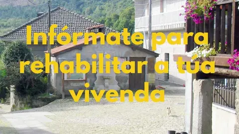 Cartel do servizo Re-habita Rural Lab no Concello de Porqueira, que ofrece asesoramento gratu&iacute;to sobre rehabilitaci&oacute;n de vivendas o 17 de xu&ntilde;o.
