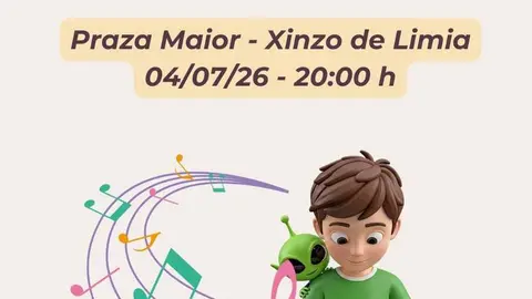 Cartel da actividade Contacanta Contos, que se celebrar&aacute; na Praza Maior de Xinzo de Limia.