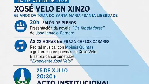 A programaci&oacute;n do D&iacute;a de Galicia desenvolverase entre o 24 e o 26 de xullo en Xinzo de Limia.