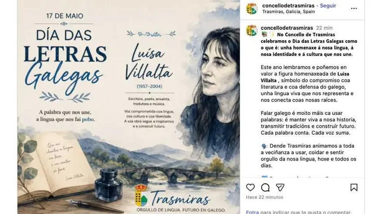 Sabe o alcalde de Trasmiras a quen se dedicaron as Letras Galegas? | NOTICIAS XINZO