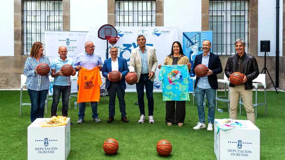 Acto de presentaci&oacute;n do primeiro Circu&iacute;to Basket 3x3 Deputaci&oacute;n de Ourense, que percorrer&aacute; seis concellos da provincia entre agosto e setembro de 2026.