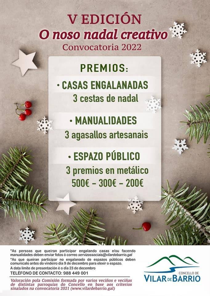 Convocatoria do concurso "O noso Nadal creativo" de Vilar de Barrio.