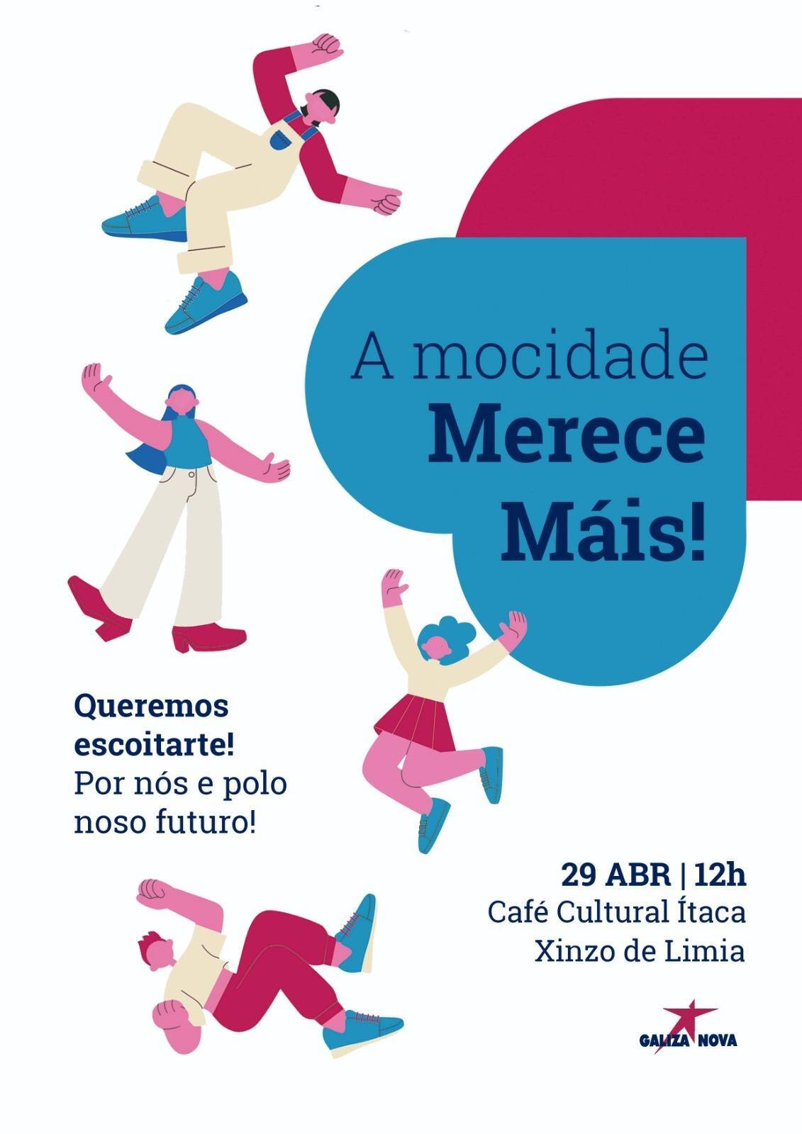 Cartel do encontro de Galiza Nova que terá lugar este sábado.