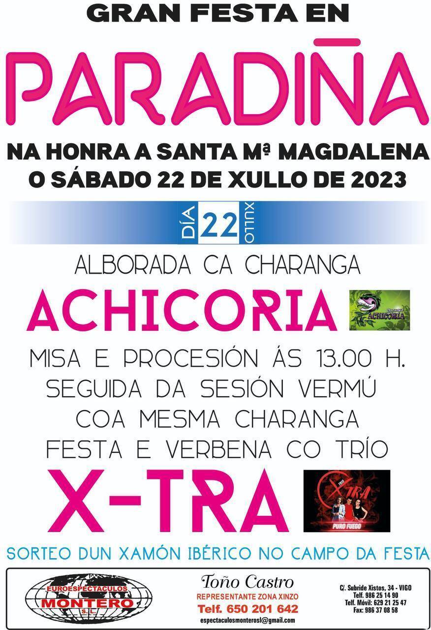 Cartel das festas de Paradiña. FOTO: Gráficas Cars.