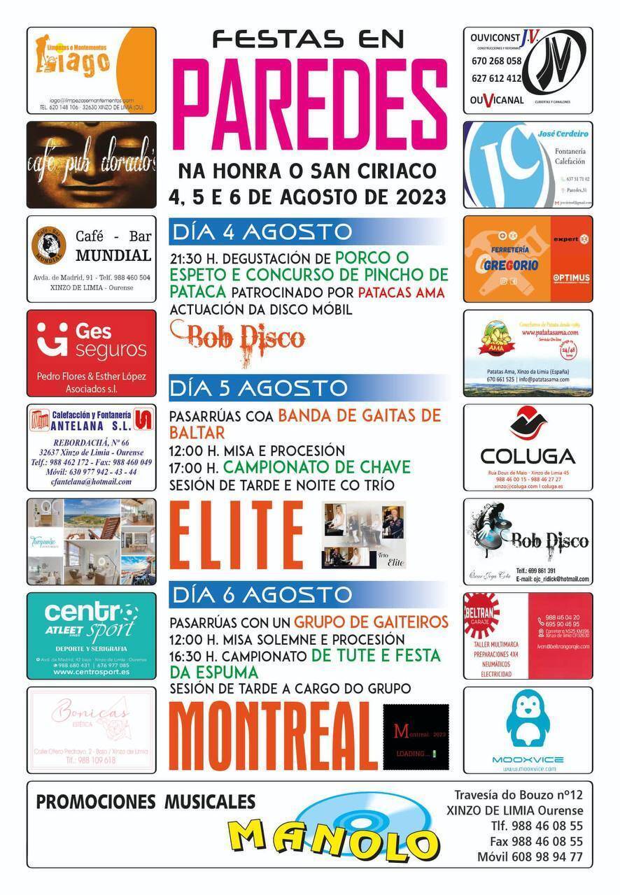 Cartel das festas de Paredes. FOTO: Gráficas Cars