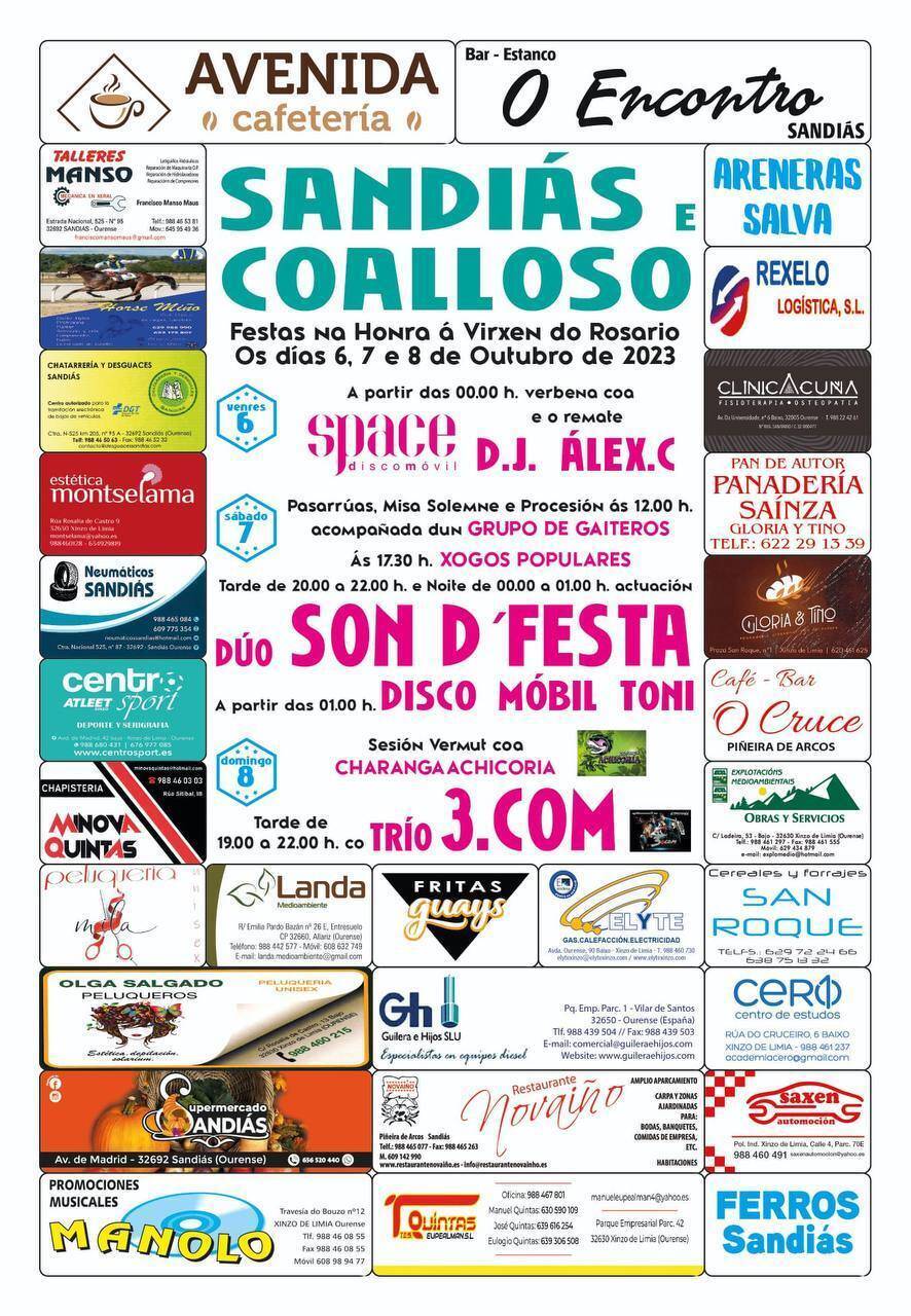 Cartel das festas de Sandiás e Coalloso. FOTO: Gráficas Cars